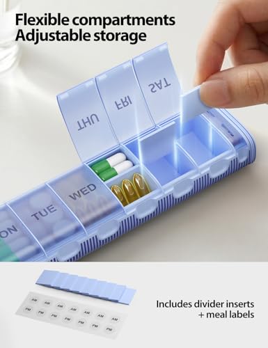 Metal Weekly Pill Organizer (Champagne / Large)