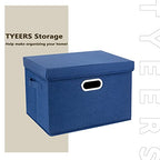 Large Storage Bins with Lids (3-Pack Large / Classic Blue)