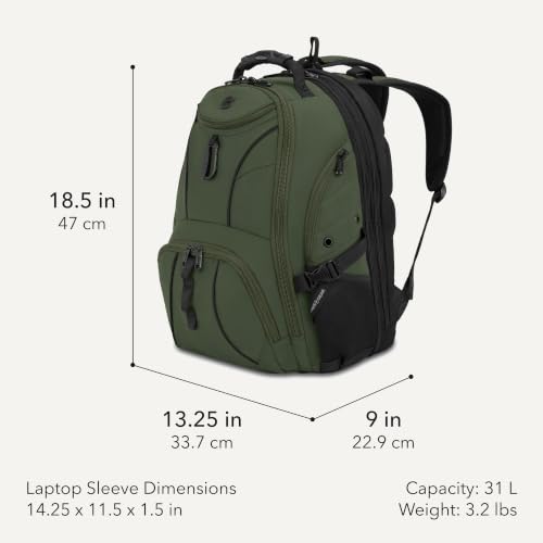 Sion Softside Expandable Spinner Luggage Durable Lightweight Travel Suitcase (2-Piece Set (Carry-On/Backpack) / Evergreen)