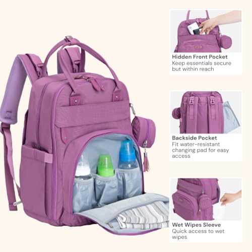 Diaper Bag Backpack (Purple)