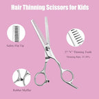 Hair Cutting Scissors Kit for Kids (10pcs Silver)