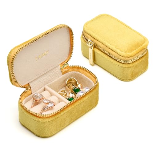 Small Travel Jewelry Case (Mini-Yellow / Small Rectangle)
