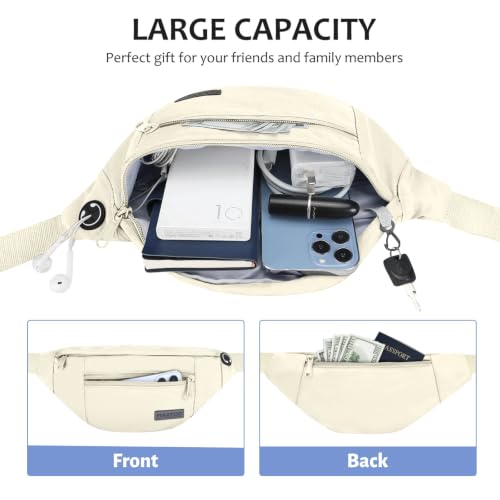 Crossbody Bag Fanny Pack for Women Travel Essential with Adjustable Strap (Beige / Large)