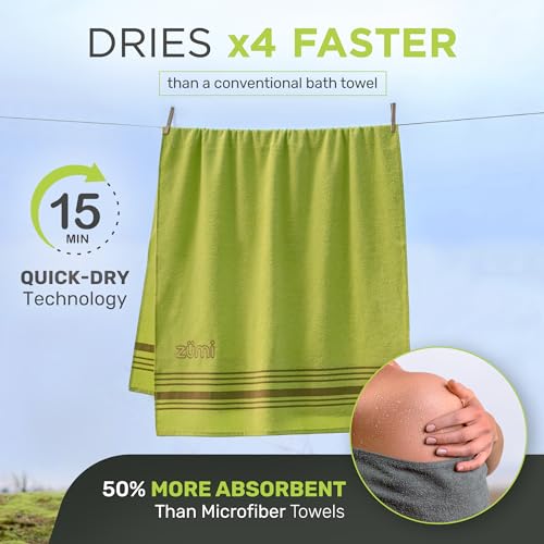MINI 100% Cotton Camping Travel Towel (Green Mini)