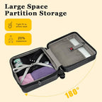 Expandable 16 Inch Carry On Luggage Airline Approved Small Suitcase (Black / 16 Inch EXT)
