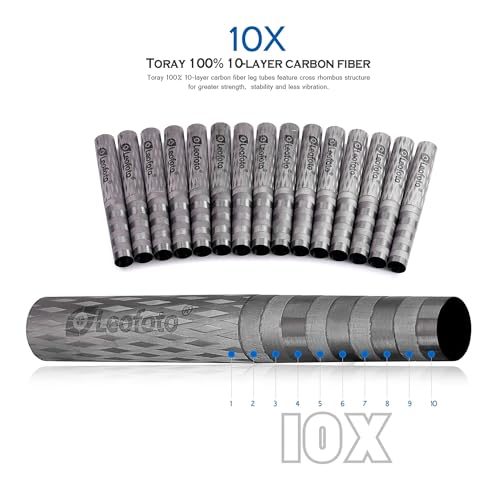 42" Carbon Fiber Travel Tripod Lightweight 13lb Load LS (LS-224CX:Max Load 6KG-4 Sections)