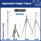 60" Carbon Fiber Camera Travel Tripod (Green / 62" Basic (Carbon Fiber))