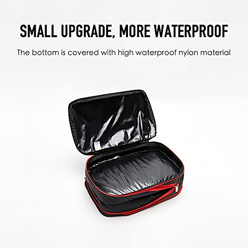 BeeNesting 2 Layers Large Compression Packing Cubes 2 set for travel carry on Compressible Packing Bags for clothes (Black Red / 2 Pack(26L+26L))