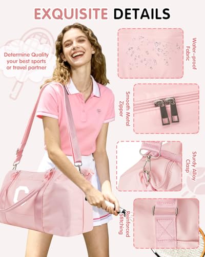 Dance Gym Duffel Bag Gifts for Girls Teen (Pink / C)