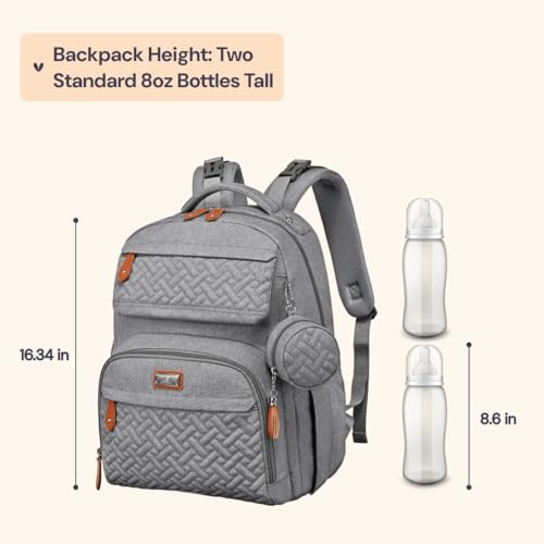 Diaper Bag Backpack (Light Gray)