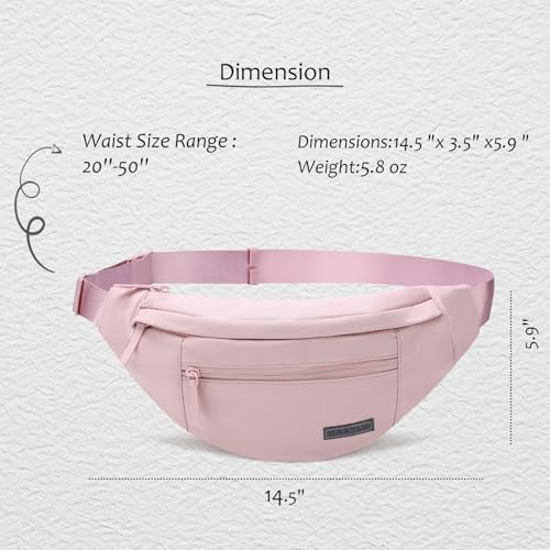 Large Sling Fanny Pack with 4 (Top Zip Pink / Large)