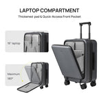 Carry On Luggage 22X14X9 Airline Approved (00-Grey (Seine New))