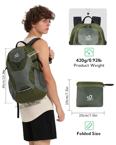Lightweight Packable Hiking Backpack (Army Green)