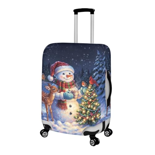 Christmas Snowman Suitcase Cover (L(for 26-29 inch luggage) / Snowman Reindeer)