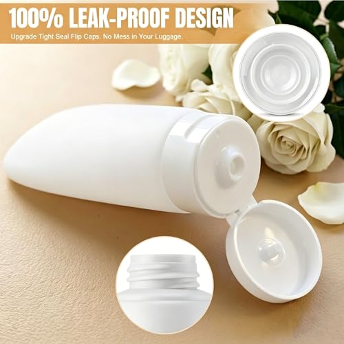 20 Pack Travel Bottles Set for Toiletries TSA Approved (black & white)