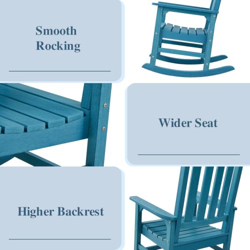 Outdoor Rocking Chairs Set of 2 (Blue / 2 pack)