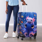 Underwater Axolotl & Octopus Pattern Airport Travel Luggage Cover (XL(for 30-32 inch luggage) / Underwater Axolotl & Octopus)