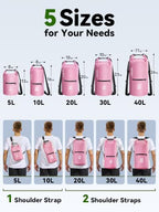 Waterproof Dry Bag Backpack with Zippered Pocket (Pink / 5L)