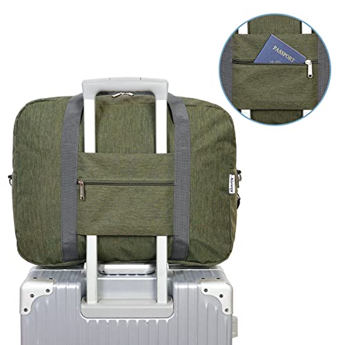 For Spirit Airlines Personal Item Bag 18x14x8 Foldable Travel Duffel Bag Tote Duffle Carry on Luggage for Women and Men 30L (Army Green / 30L)