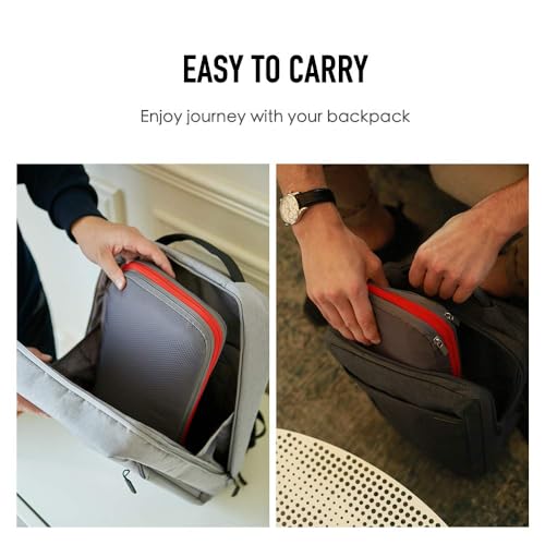 BeeNesting Compression Packing Cubes 2 set for travel carry on Small Luggage Organizer Bags with Double (Blue Red / 2 Pack(9L+9L))