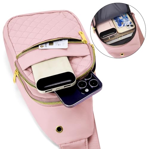 Small Sling Bag For Women Men Casual Crossbody Sling Backpack (Pink-8002)