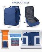 Travel Backpack for Women Man Carry On Backpack Mochila de Viaje Waterproof Teacher Personal Item Backpacks Travel Bag Essentials Rucksack Airplane Accessories Must Haves Royal Blue (33l / Royal Blue)