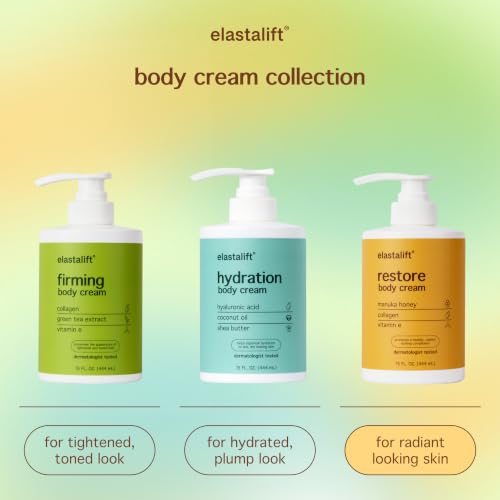 Collagen Cream + Manuka Honey Cream Body Lotion & Face Moisturizer Skin Care Bundle For Women & Men (15 Fl Oz (Pack of 2) / Collagen + Manuka Honey Cream Set)