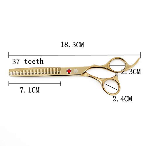 7" Dog Grooming Scissors Set with Rhinestone Accent (Gold)