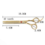7" Dog Grooming Scissors Set with Rhinestone Accent (Gold)