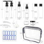 13 Piece 2 oz TSA Approved Travel Bottles for Toiletries Kit (Black-13pcs)