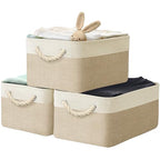 15.7" x 12" Wide & Low Fabric Storage Bin (Beige / Wide & Low - 15.75" x 12" x 8.25")