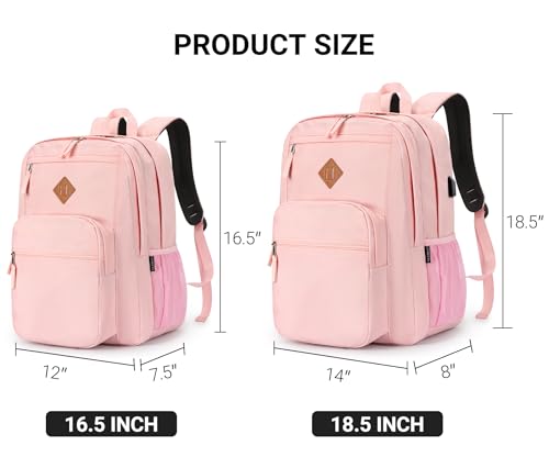 36L Backpack for College (Pink / 18.5 Inch)