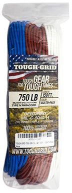 750 Paracord 100% Nylon (Tri Color / 150 Ft.)