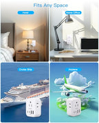 Travel Cruise Ship Essentials (White / 4AC,2C2A,15.5W)