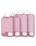 4 Set Compression Packing Cubes for Travel Essentials (Dusty Rose-Compress)