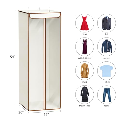 Garment Bags for Hanging Clothes (Beige / 54"-1PCS)