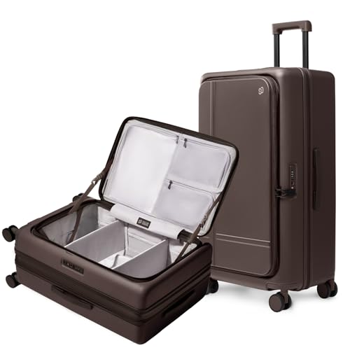Large Checked Luggage Flat Top Opening (01-Dark Chocolate Americano / Checked 29-Inch (Top Opening, 96L))