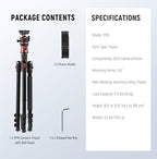 Basics 70.9" Camera Tripod Monopod w Center Column (TP16 w/Ball Head)