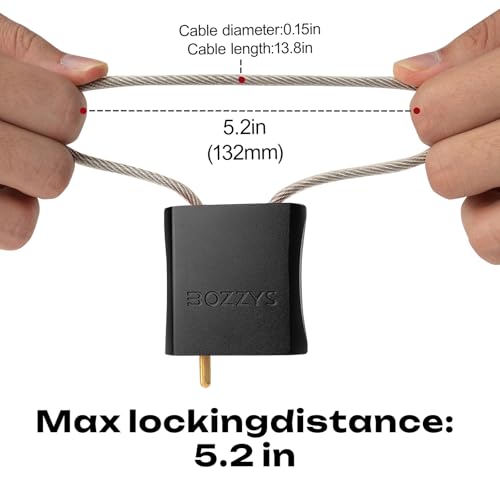 Cable Padlock with 3 Keys (black - L 1.15ft(0.35m),D 1/6in(4mm))