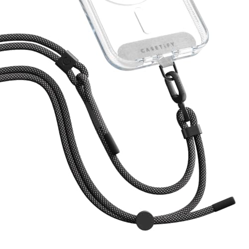 6mm Rope Cross Body Strap with Card (6mm / Flecked Black)