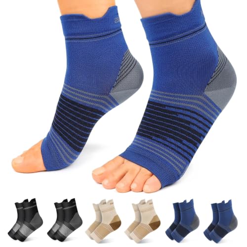 6 Pairs Compression Socks with Arch Support for Plantar Fasciitis (2 Black+2 Nude+2 Navy(6 Pairs) / Small (6 Pair))