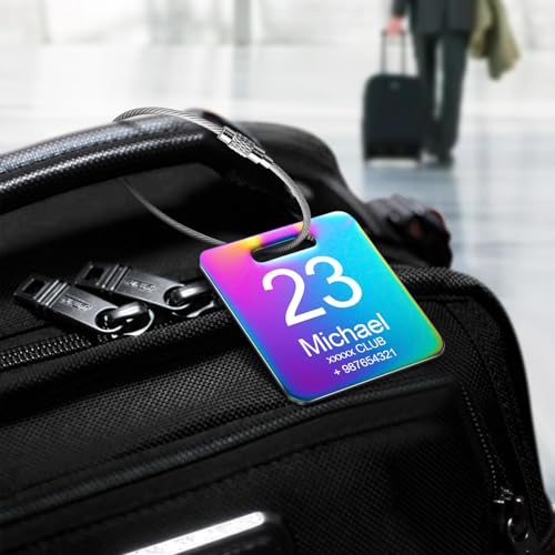 Customized Stainless Steel Luggage Tags (Initial 2"x2" / 2 Pack)