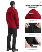 Rain Suit Waterproof Breathable Lightweight 2 (3X-Large / Red)