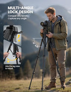 67" Camera Tripod with Rapid Leg Deployment for Video Photo Vlog (Black)