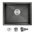 22×18 Inch Undermount Kitchen Sink (L 22"×W 18"×H 9" / Black)