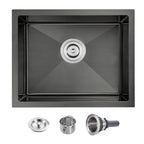 22×18 Inch Undermount Kitchen Sink (L 22"×W 18"×H 9" / Black)