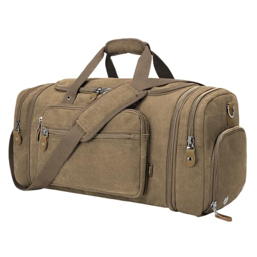 Canvas Duffle Bag (Coffee / X-Large-60L (With Shoe Compartment))