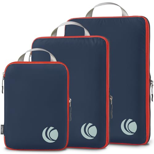 Compression Packing Cubes for Travel (Blue / 3PCS)
