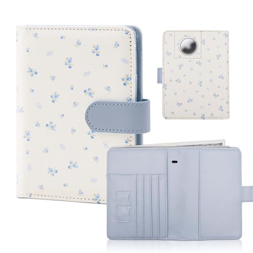 Rfid Passport Holder for Travel women (floral blue a)