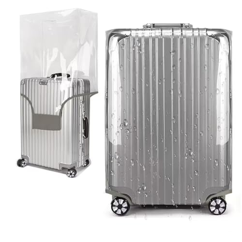 24 Inch Waterproof Clear Suitcase Cover (Gray Trim-0.4mm / 24" Suitcase Cover.)